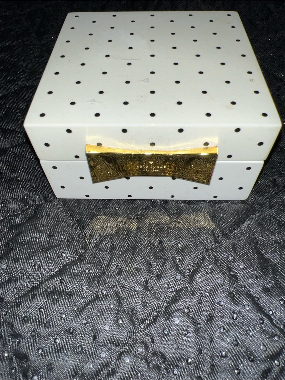 Kate Spade New York Garden Drive Polka Dot Square Jewelry Box - Cream & Gold